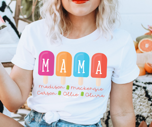 Popsicle Mama, Aunt, Grandma, Etc. with Kids names