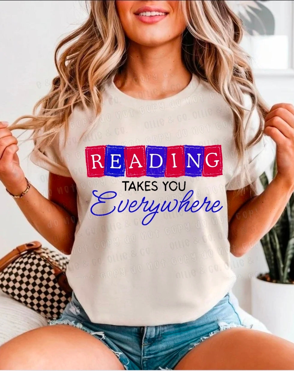READING TAKES YOU EVERYWHERE BLACK - OLLIE & CO. EXCLUSIVE - DTF TRANSFER