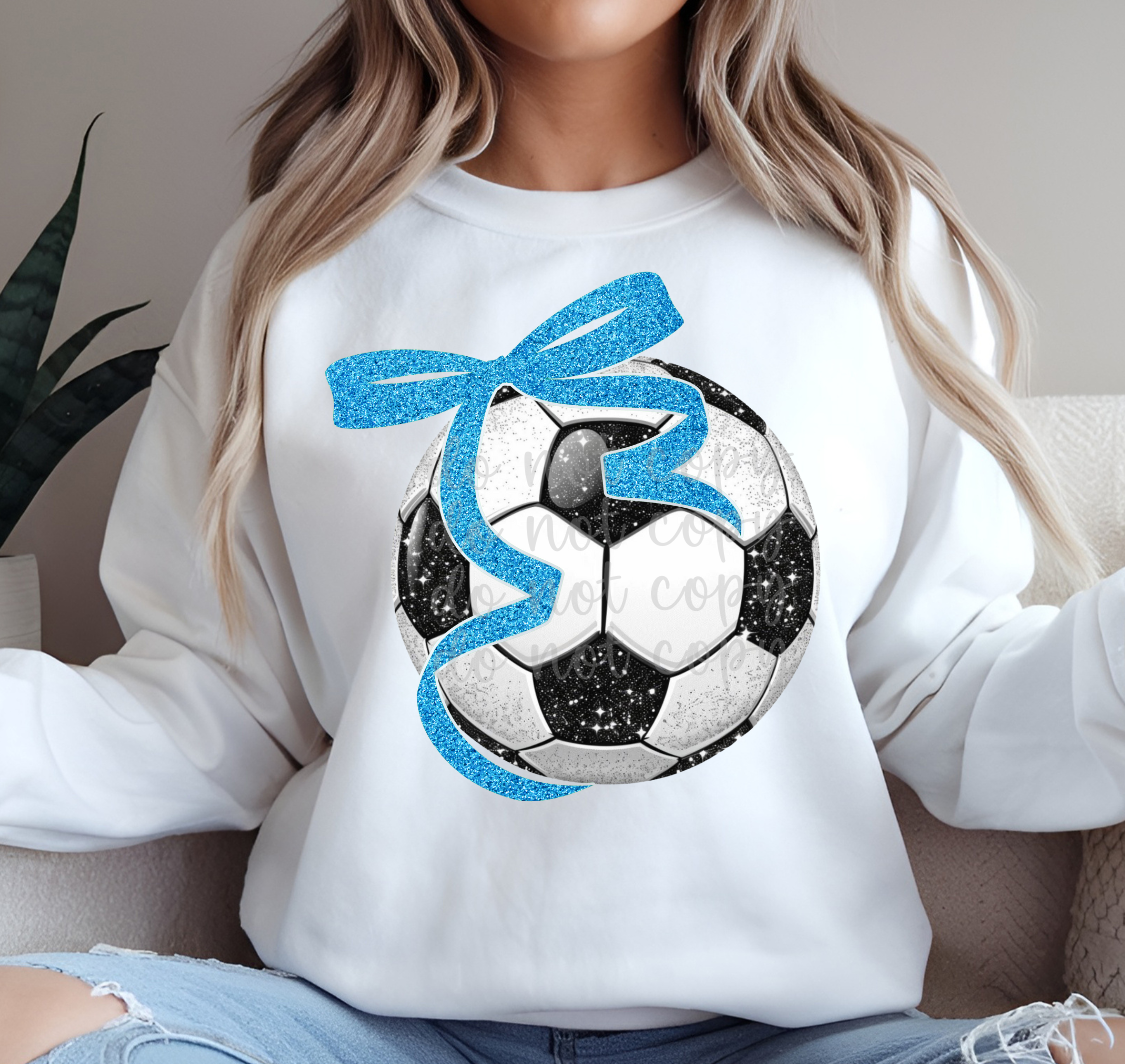 BOW SOCCER - FAUX GLITTER - DTF TRANSFER
