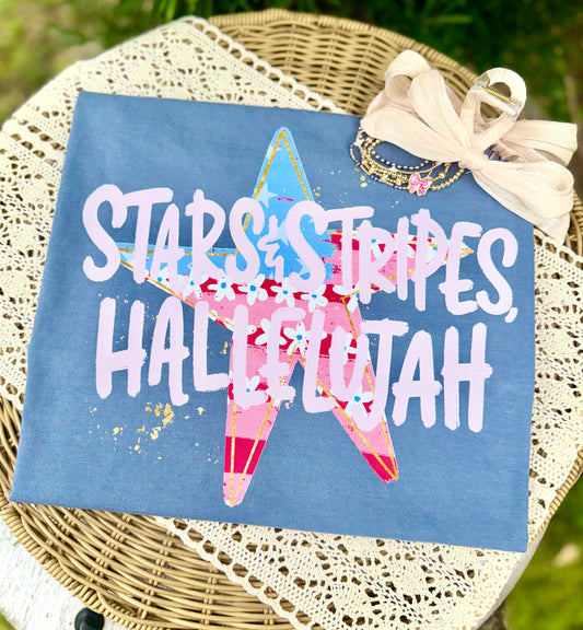 STARS & STRIPES HALLELUJAH PINK - DTF TRANSFER