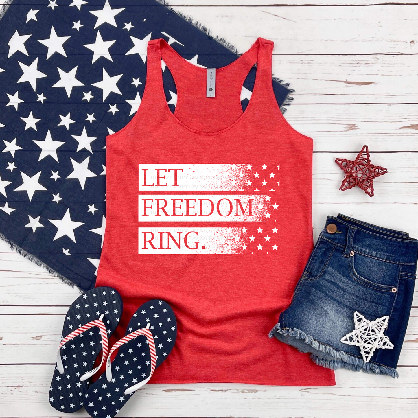 Let Freedom Ring- Completed Racerback Tank