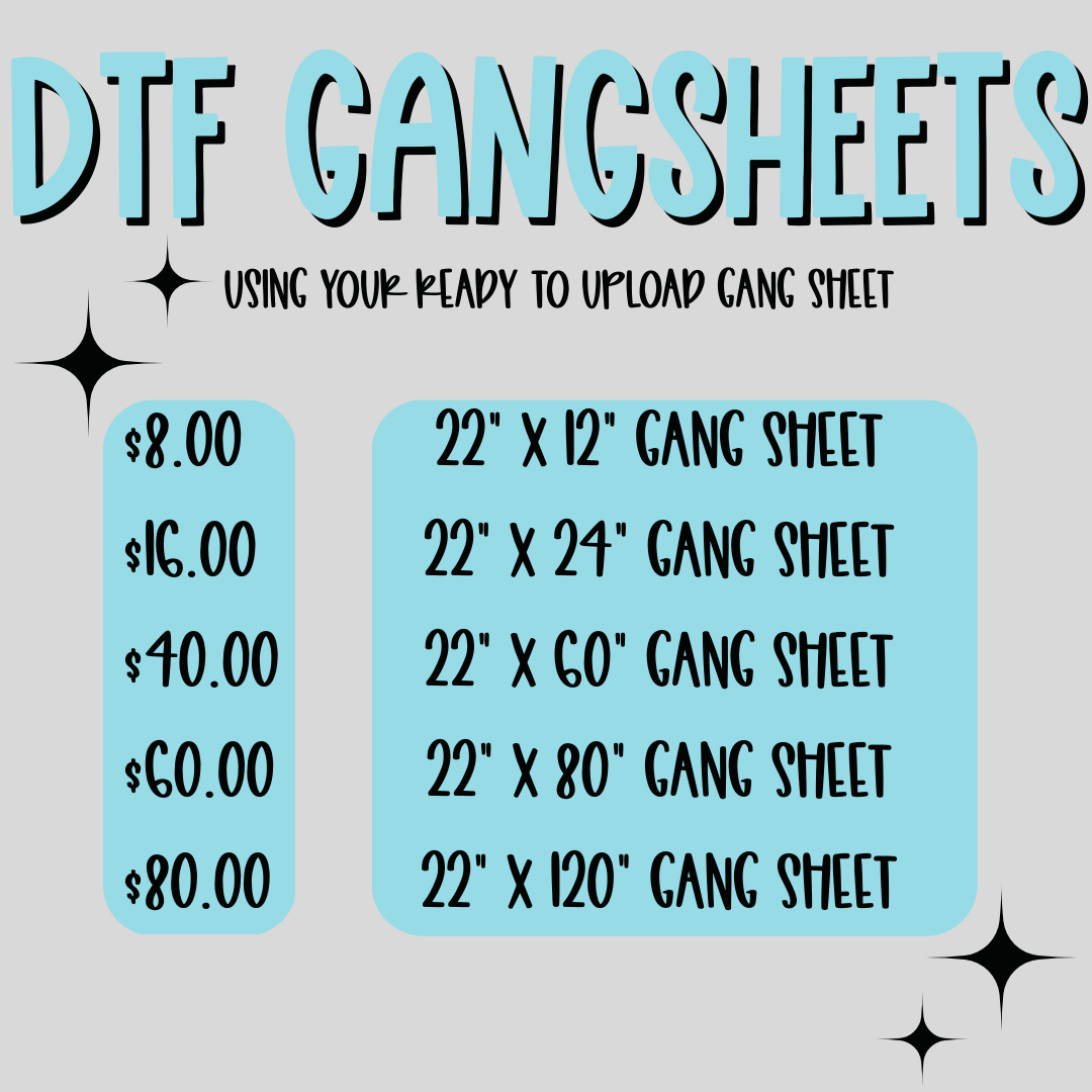 DTF Gang Sheets- Using your own software. READY TO UPLOAD