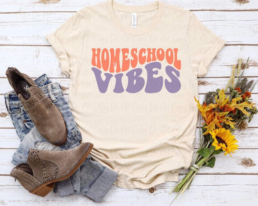 Homeschool Vibes Wavy- Orange & Purple
