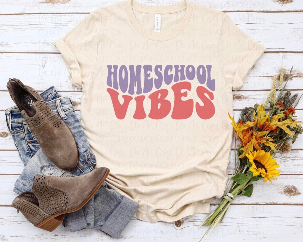 Homeschool Vibes Wavy- Purple & Coral