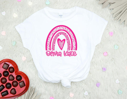 Pink Rainbow Name- MYSTERY TEE COLOR ONLY