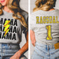 Softball Mama with 12" custom name and number back tee