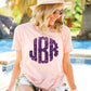 Purple Glitter Monogram Youth Shirt