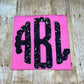 BLACK FAUX GLITTER MONOGRAM - CUSTOM TRANSFER