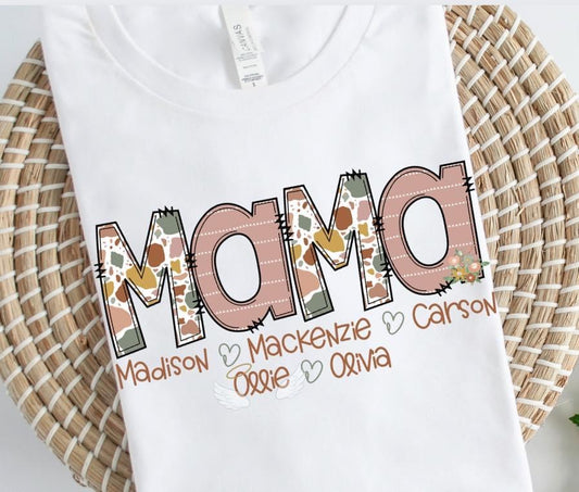 Boho Spring Mama, Aunt, Grandma, Etc. with Kids names