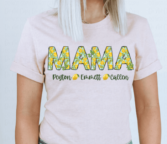Lemons- Mama Aunt Grandma Etc. With Kids Names Dtf