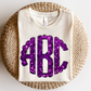 Purple Glitter Monogram Youth Shirt